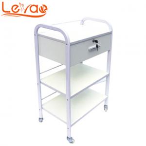 white professional makeup cart stainless steel beauty salon drawer trolley 
