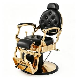 Salon Equipment Black and Gold Barber Chair Hydraulic Chair