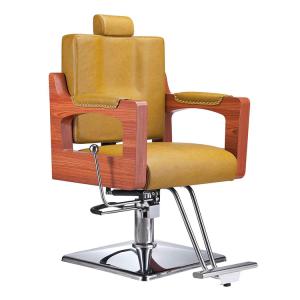 Retro Wooden Armrest Hydraulic Barber Chair